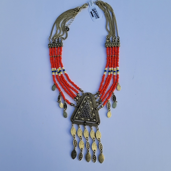 NWT Dollyland Bohemian Beaded Choker - Red - Picture 3 of 7